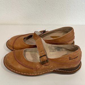 Vintage Dr Doc Martens Leather Mary Jane Shoes Brown Tan Pebbled 11507 US Size 9